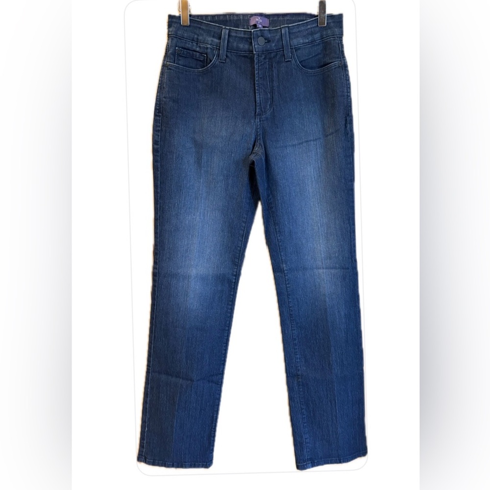 NYDJ Lift Tuck Technology Stretch Studded Straight Denim Jeans 8